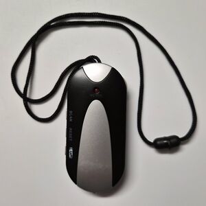 Mini Portable Black FM Radio Battery-Powered W/ Flashlight And Strap